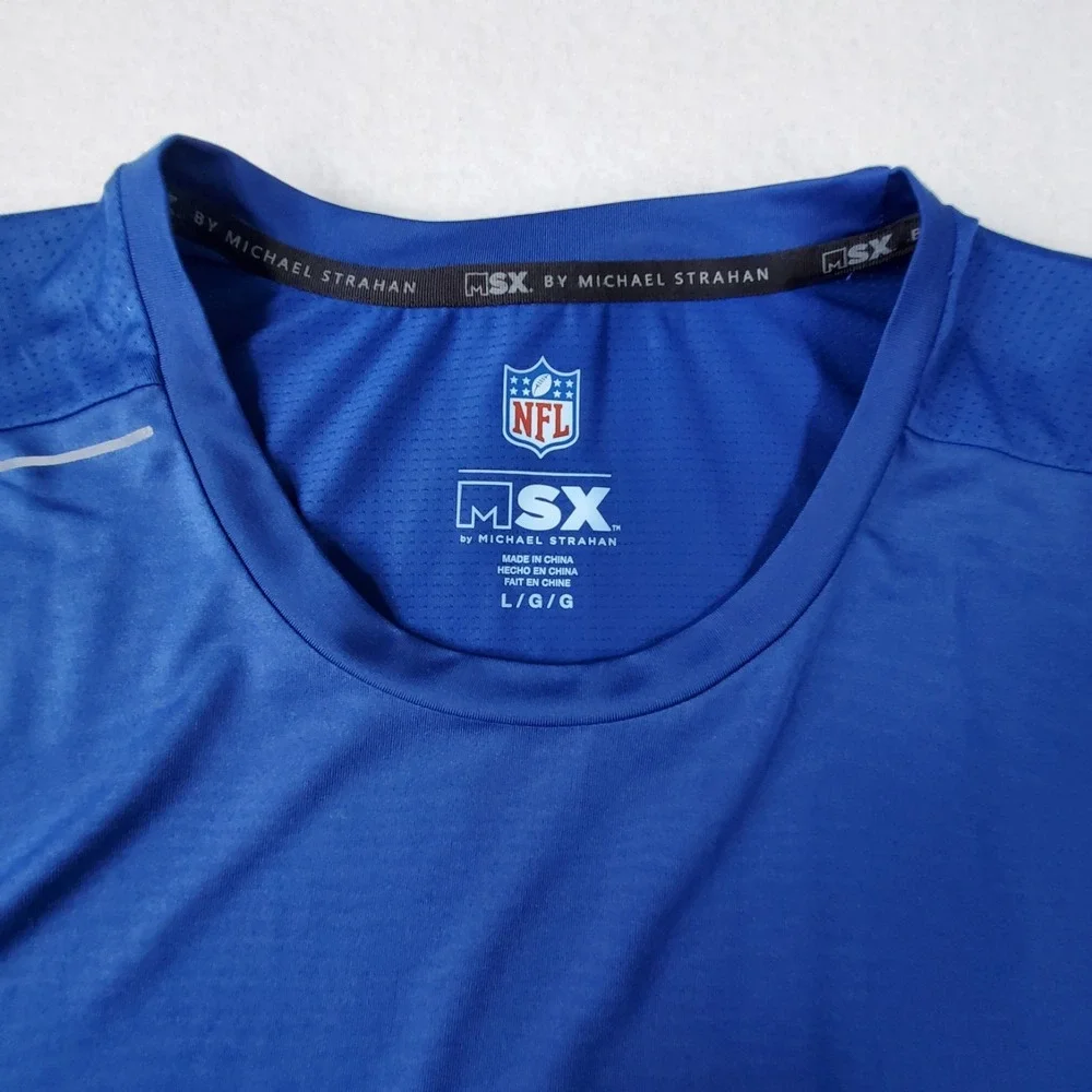 NY Giants MSX Michael Strahan‎ Sleeveless Shirt Mens Large Blue NFL Tank - Picture 4 of 9